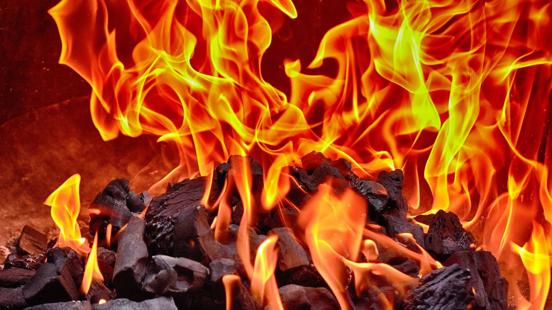 Charcoal Blazing Fire Heat Background