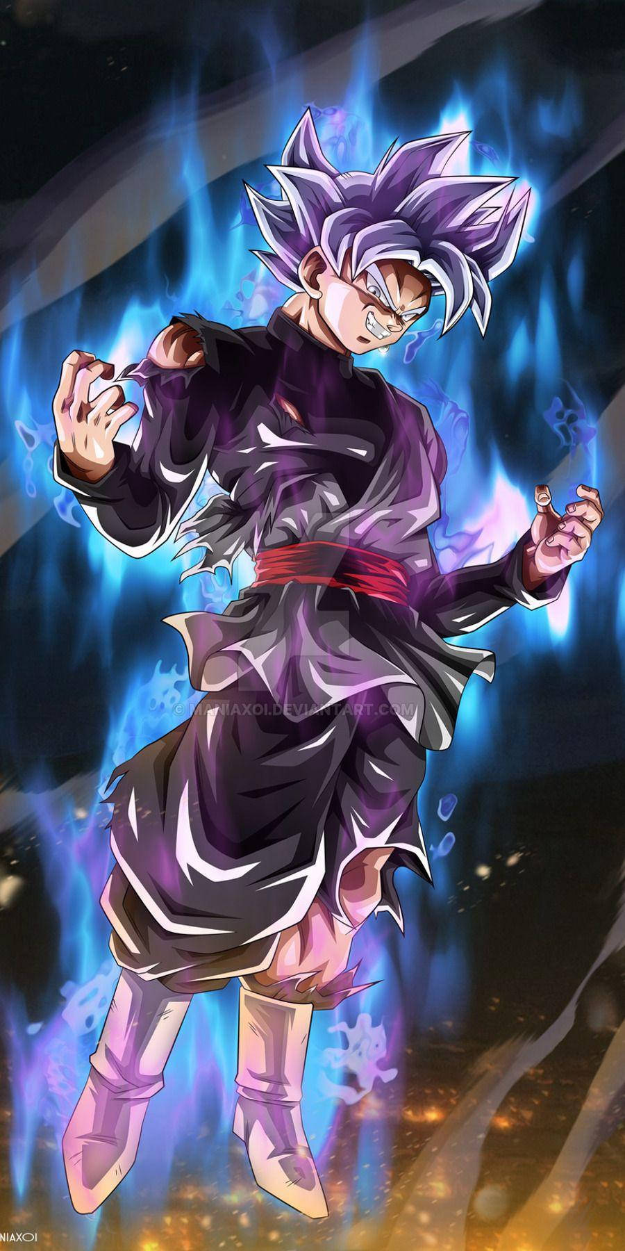 Charged Goku Black Iphone Art Background