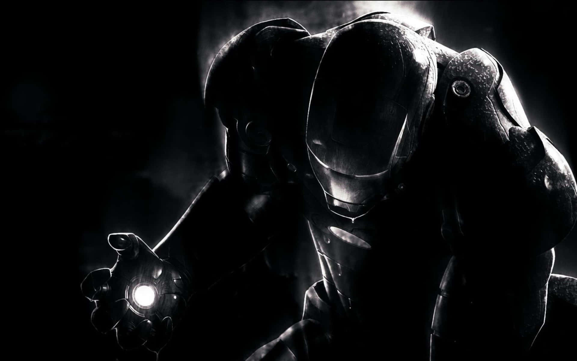 Charging Iron Man Black And White Background