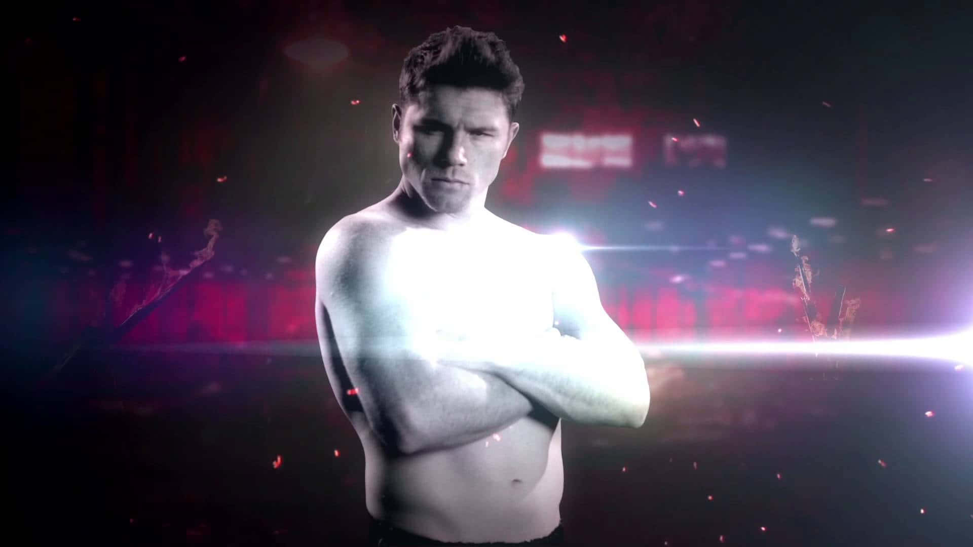 Charismatic Saul 'canelo' Alvarez In An Intense Fighting Stance