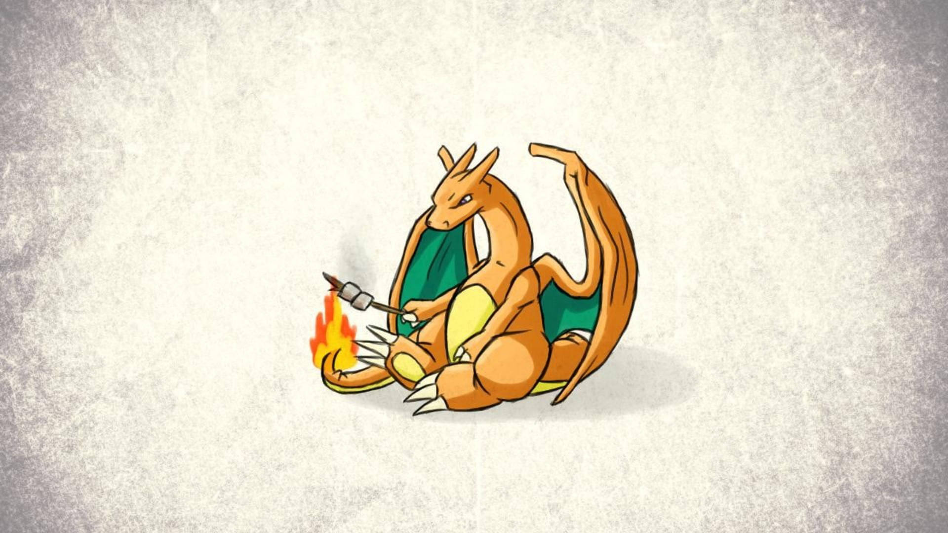 Charizard, The Fire-type Pokemon, Toasting Marshmallows Background