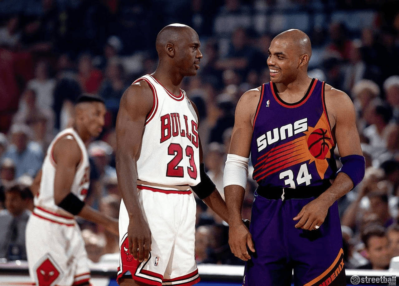 Charles Barkley Michael Jordan Chicago Bulls Nba Background