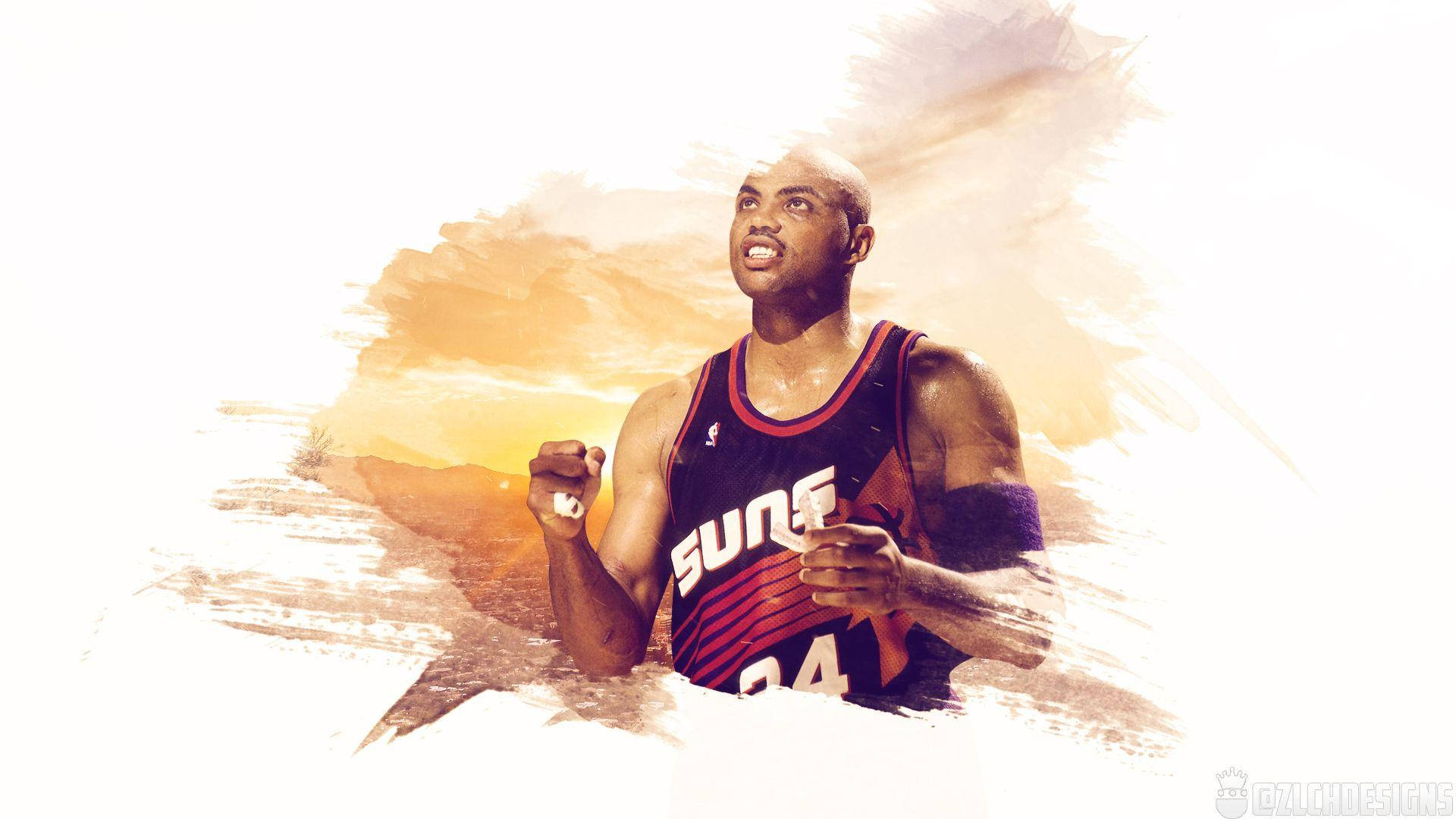 Charles Barkley Phoenix Suns Watercolor Painting Background