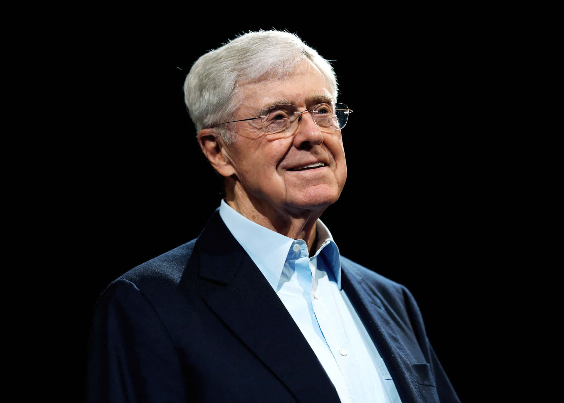 Charles G. Koch Plain Black Background