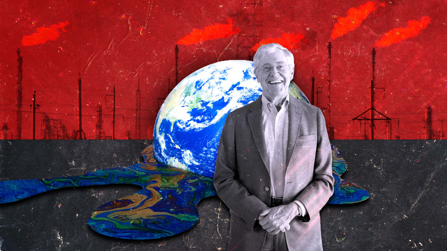 Charles G. Koch Red Oil Background Background