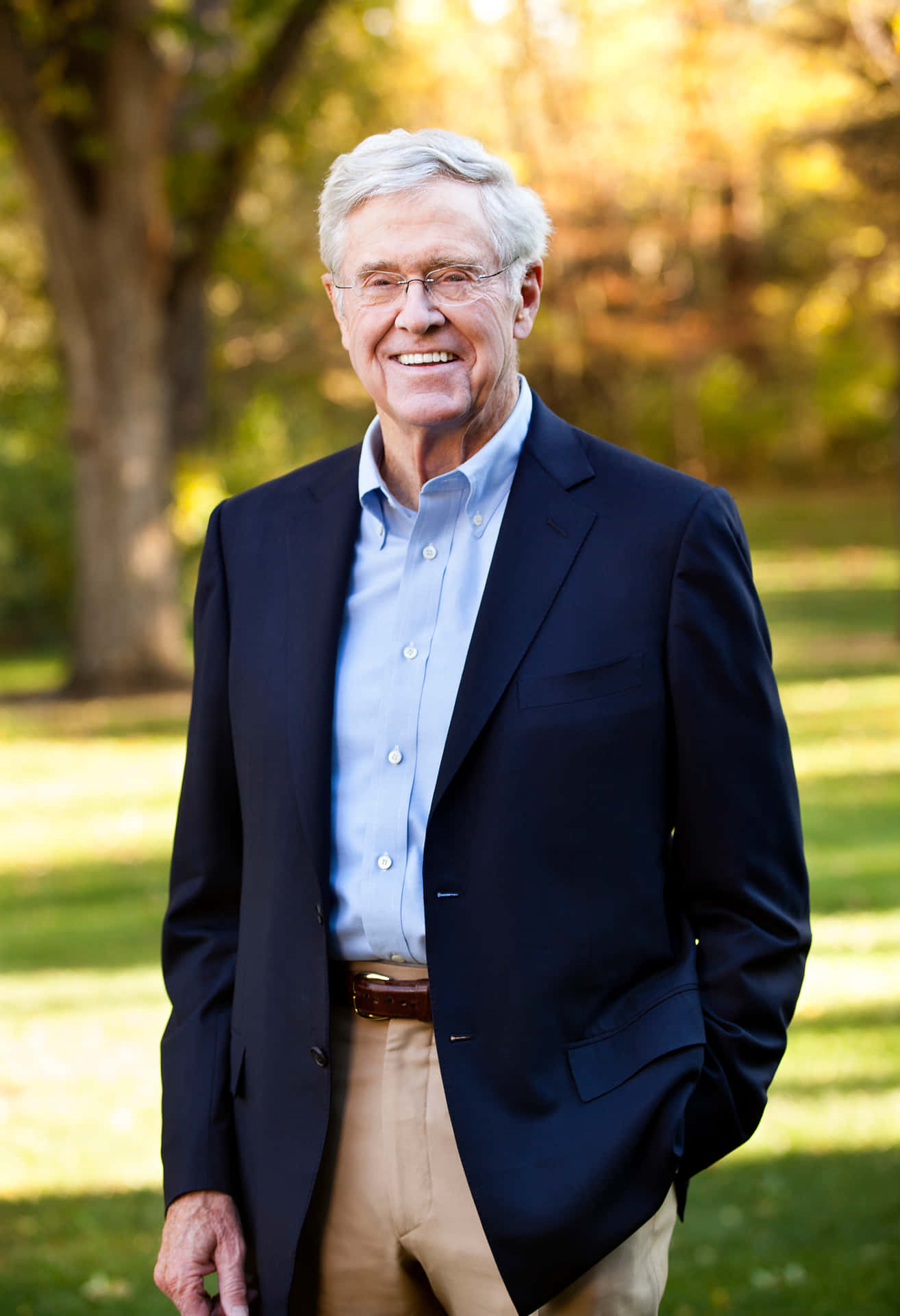 Charles G. Koch Surrounded By Trees