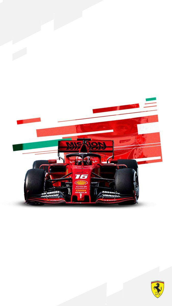 Charles Leclerc Ferrari Green Red Stripes Background