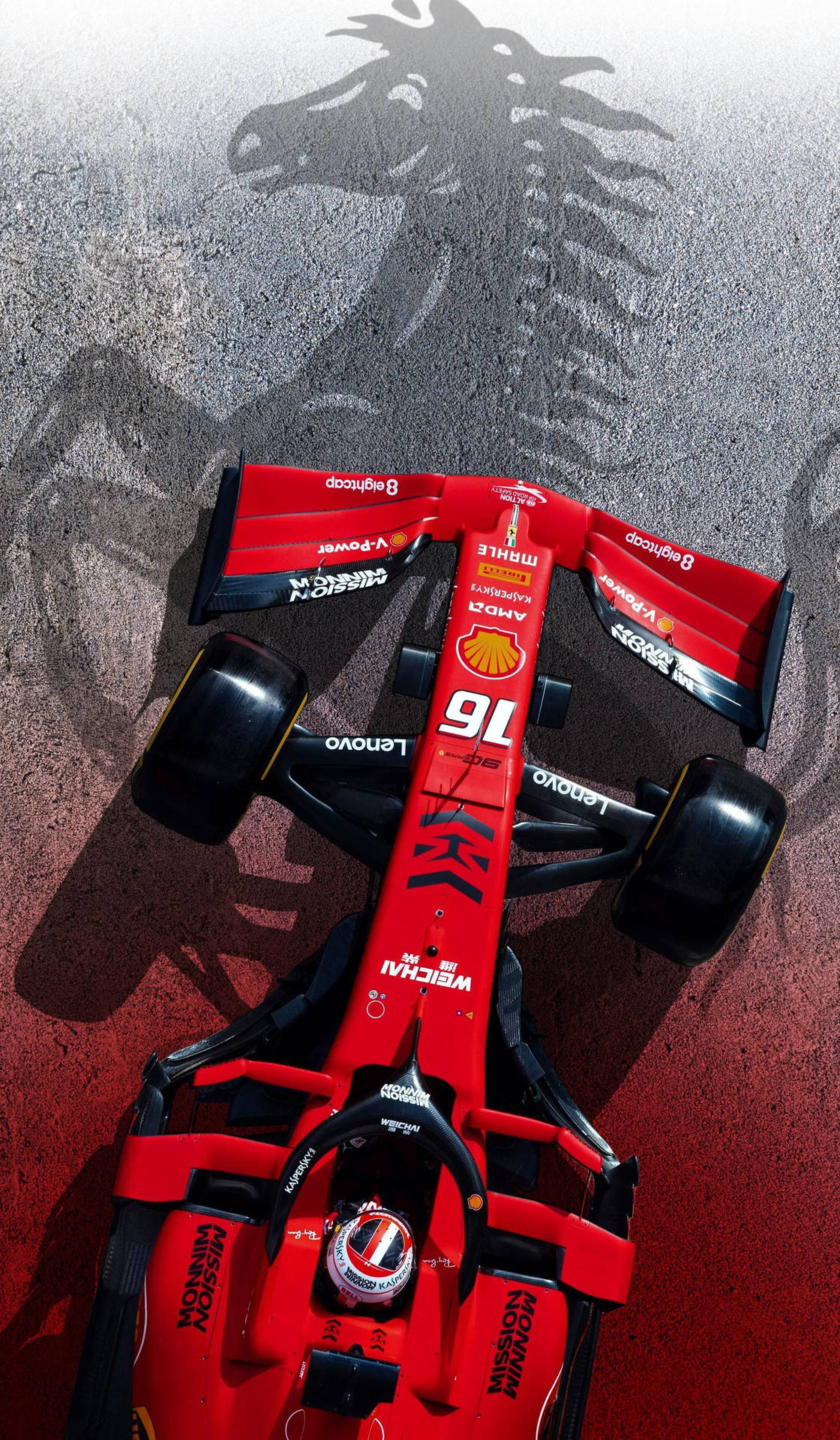 Charles Leclerc Horse Overhead Background