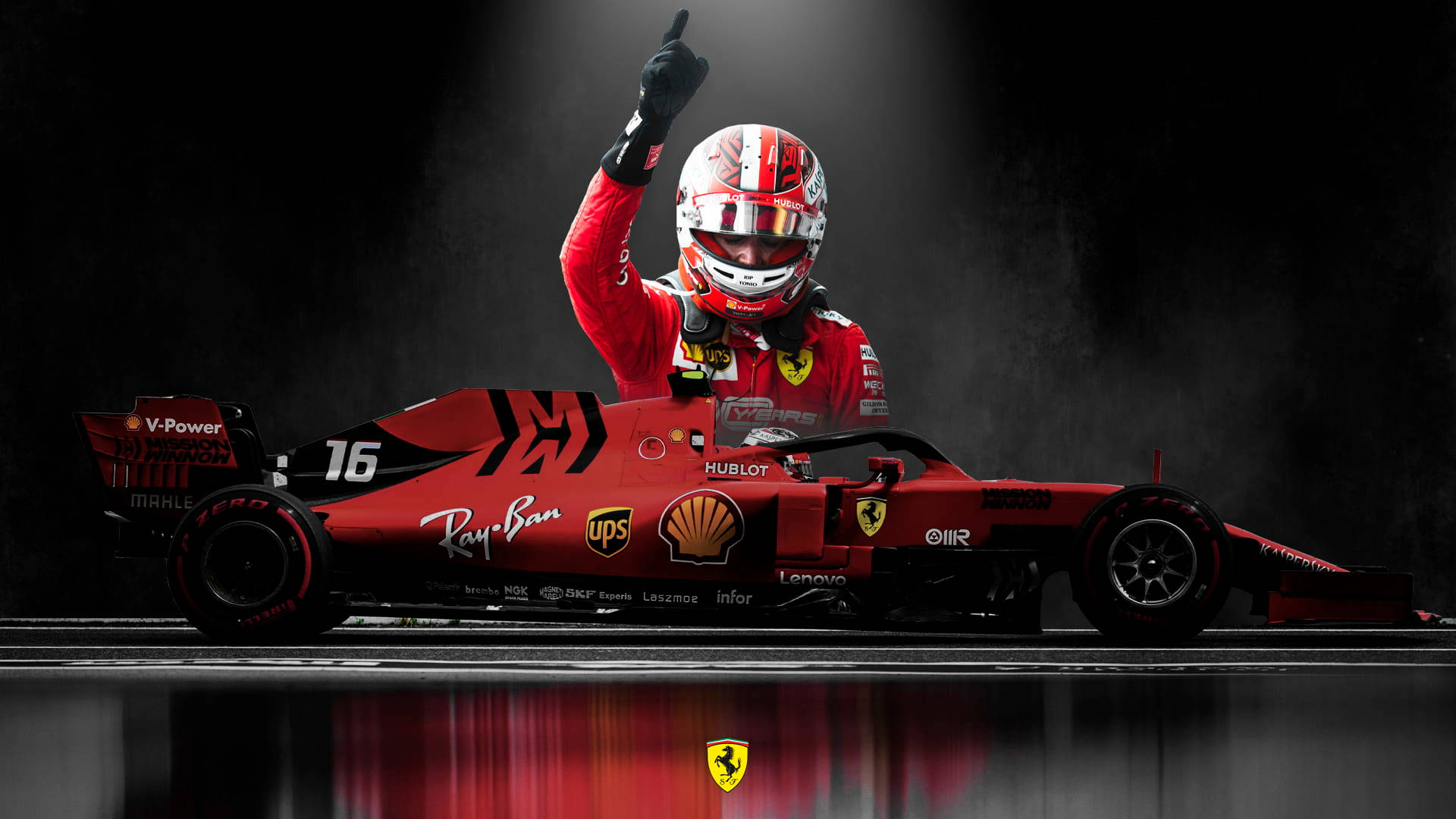 Charles Leclerc Point Up Side Car Background