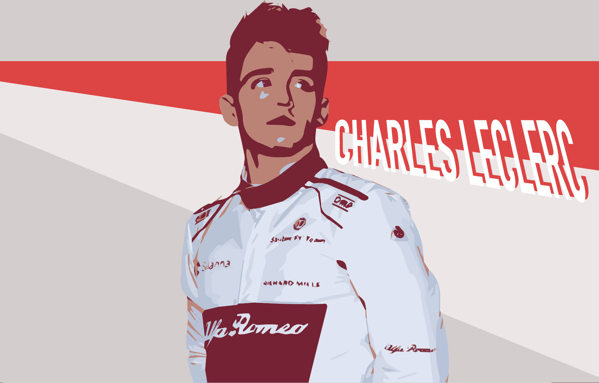 Charles Leclerc Red White Aesthetic