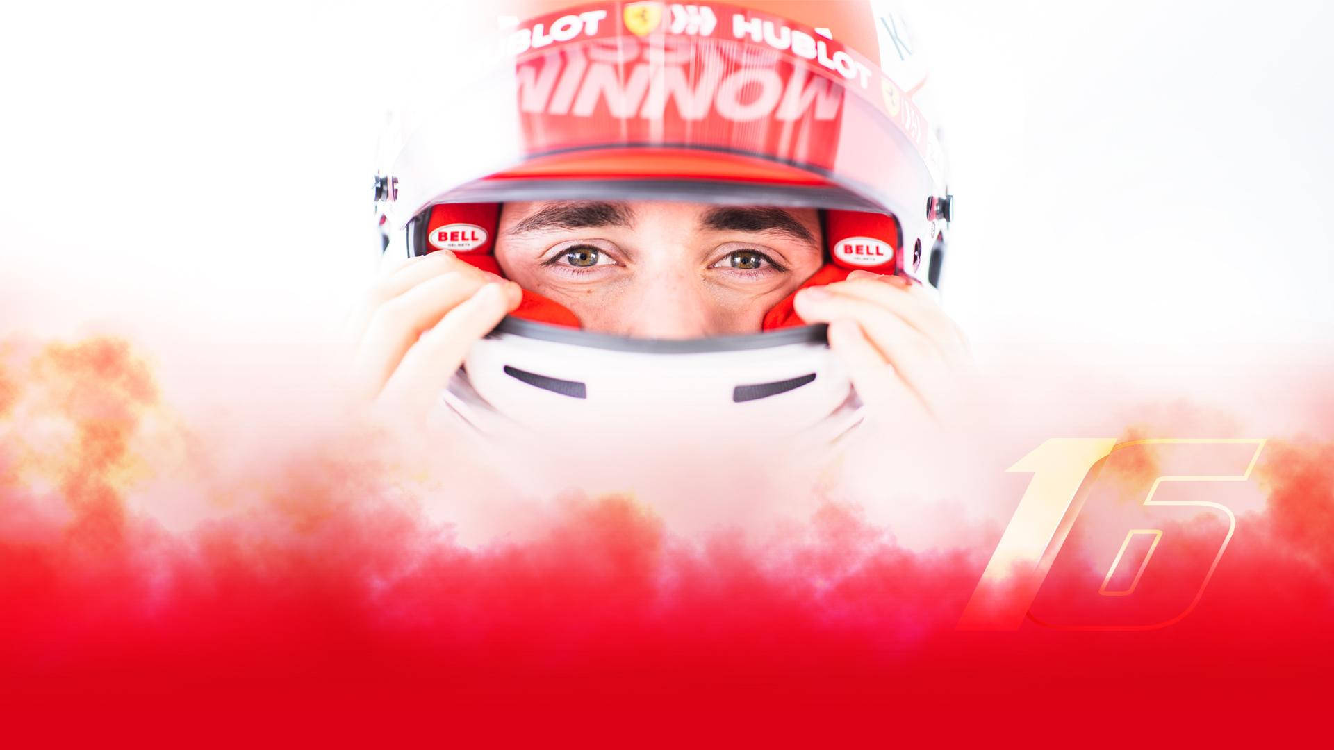 Charles Leclerc White Helmet Red Paint