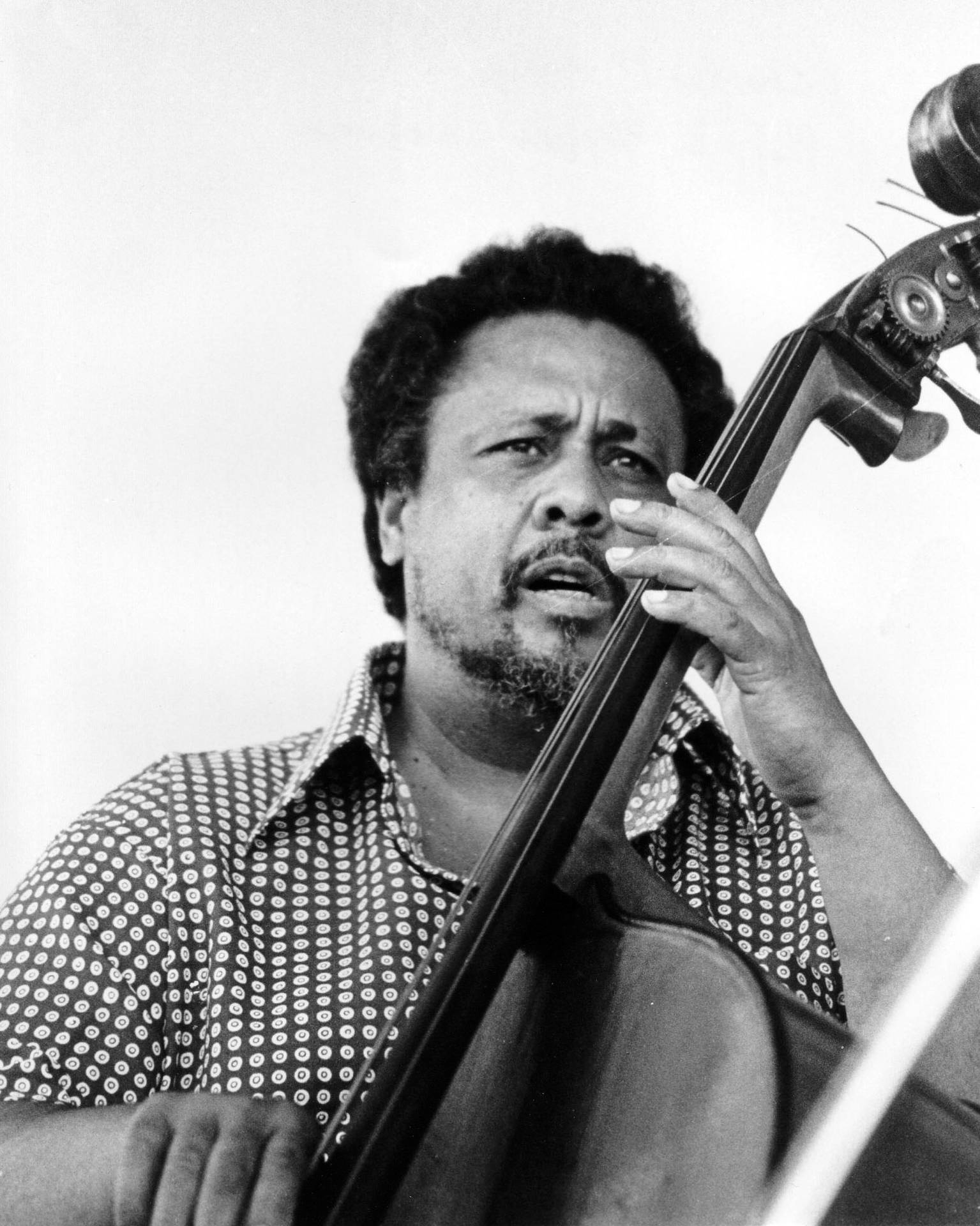 Charles Mingus Greyscale Candid Photo