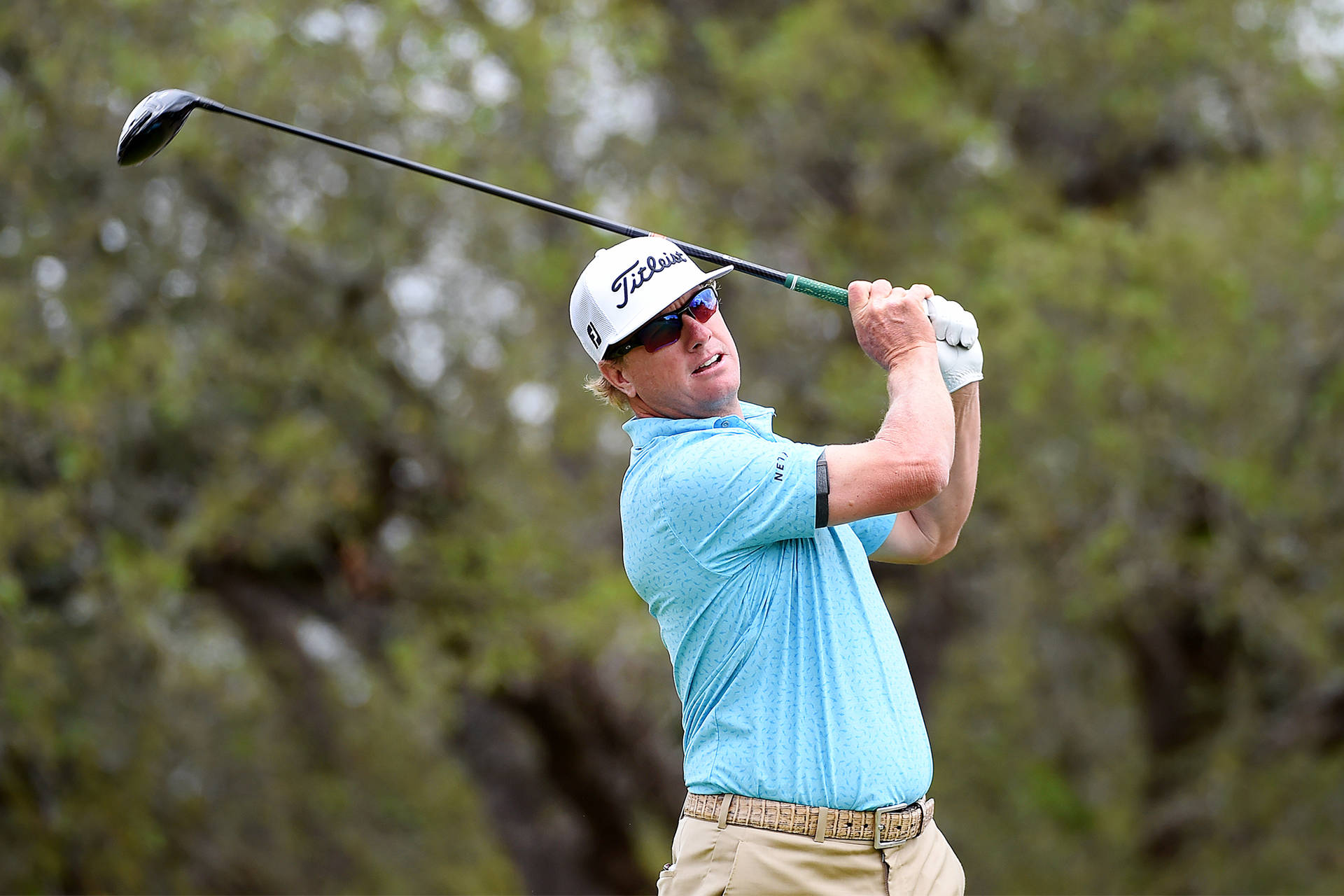 Charley Hoffman Gripping Golf Club Tightly Background