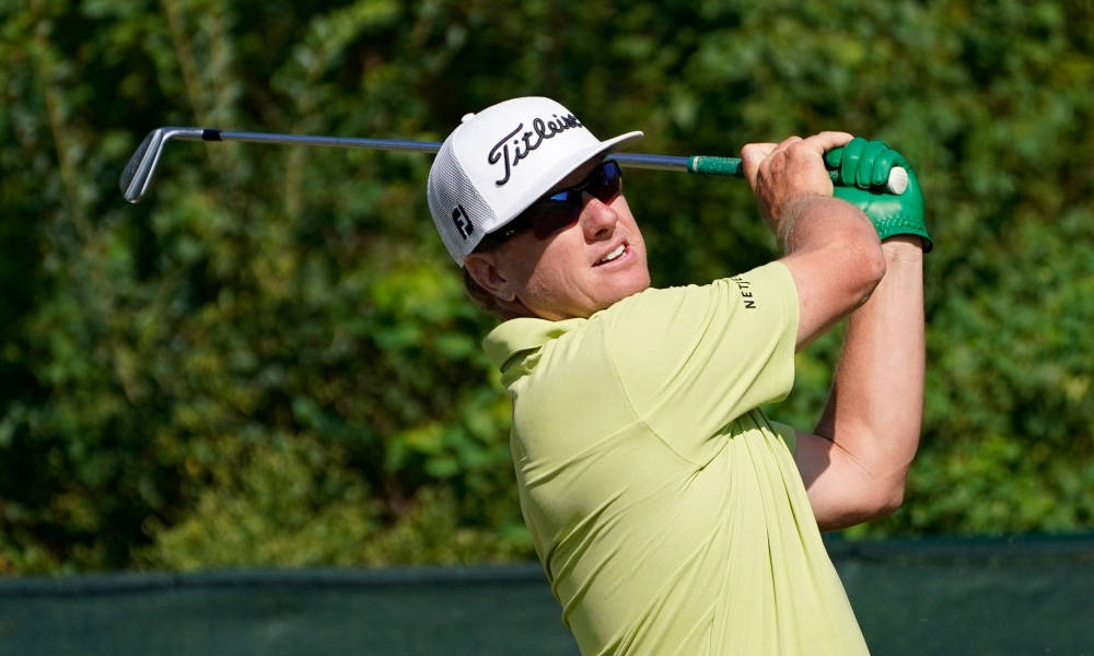 Charley Hoffman In Action During A Golf Championship Background