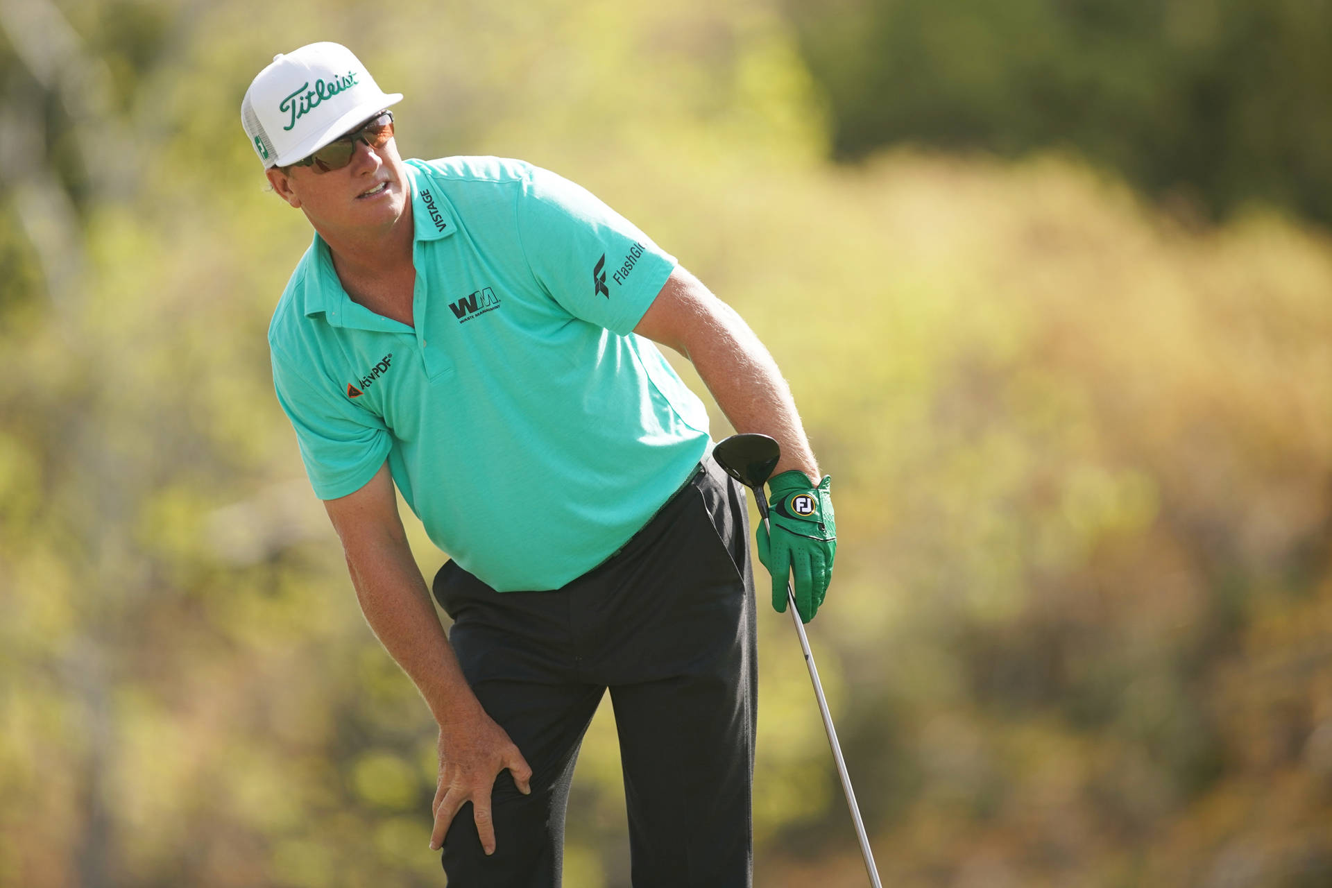 Charley Hoffman In Cyan Shirt Background