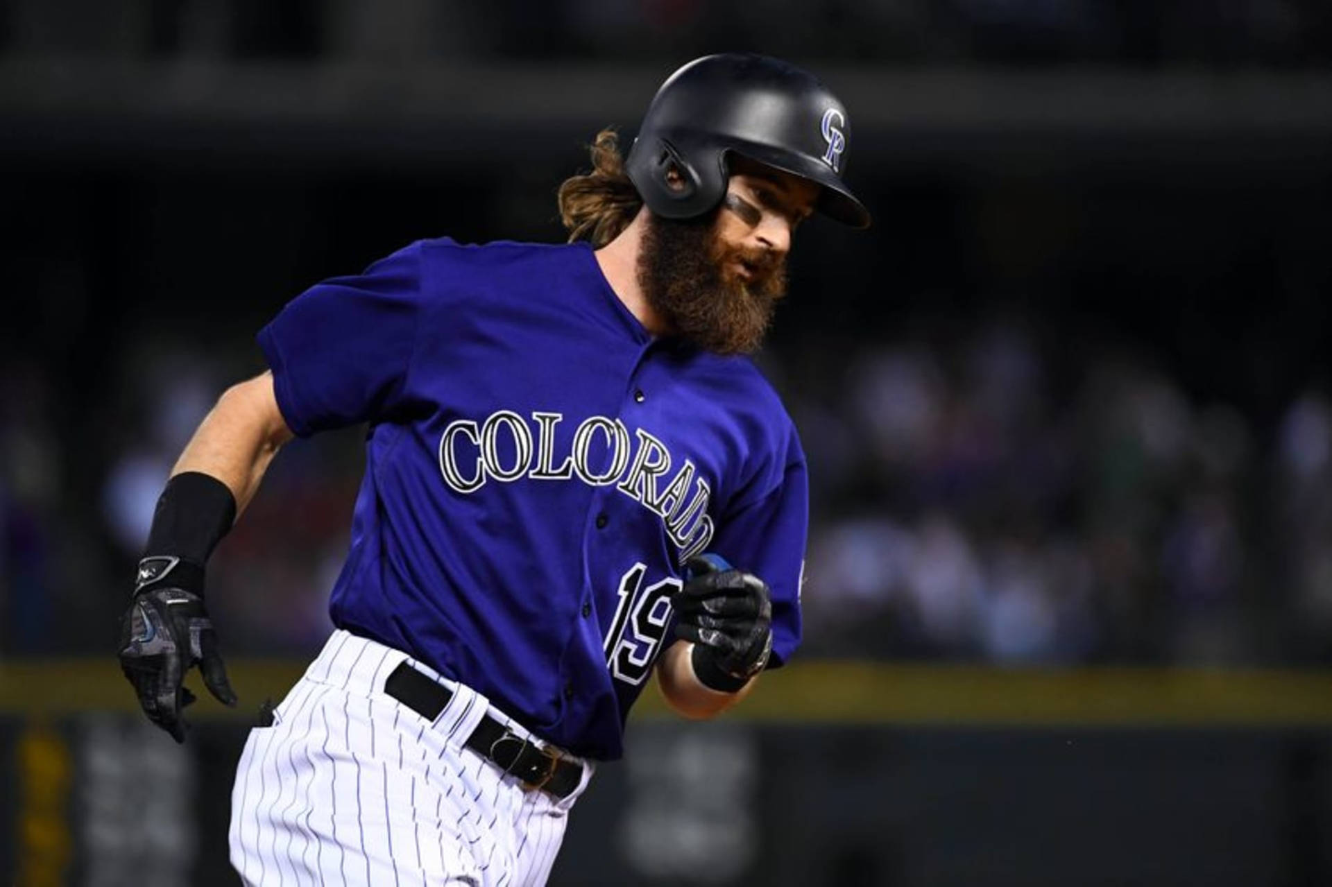 Charlie Blackmon Blue Uniform Background