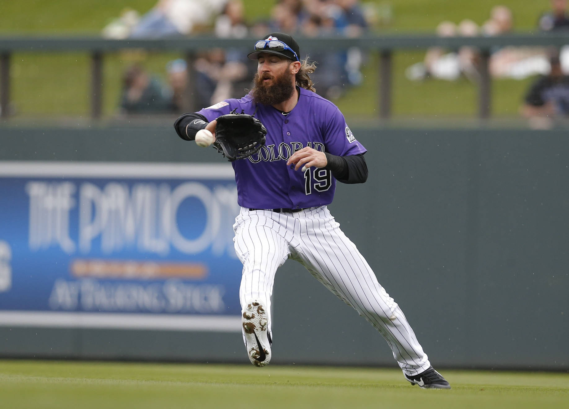 Charlie Blackmon Catches Ball Background