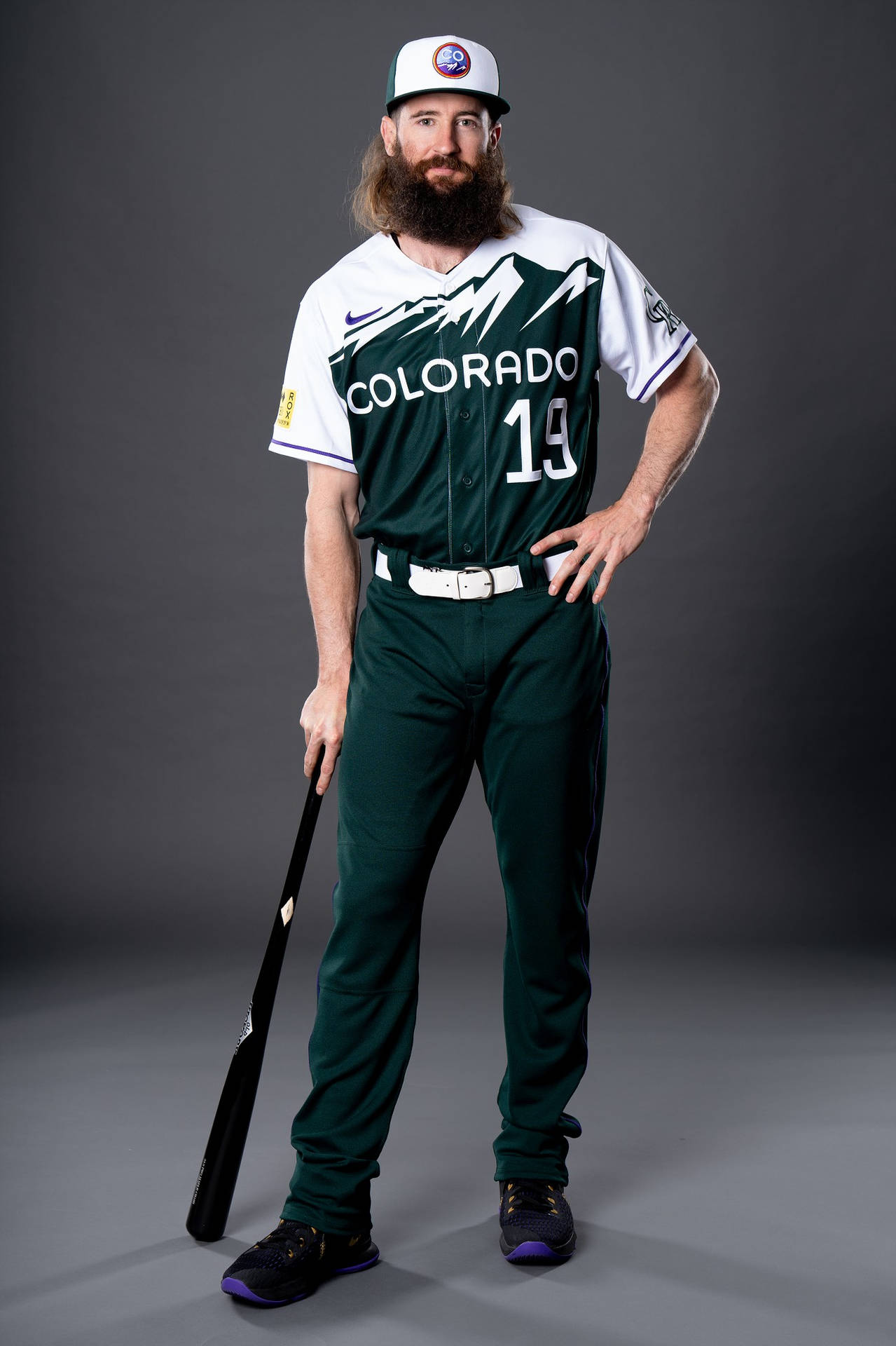 Charlie Blackmon Green Uniform Background