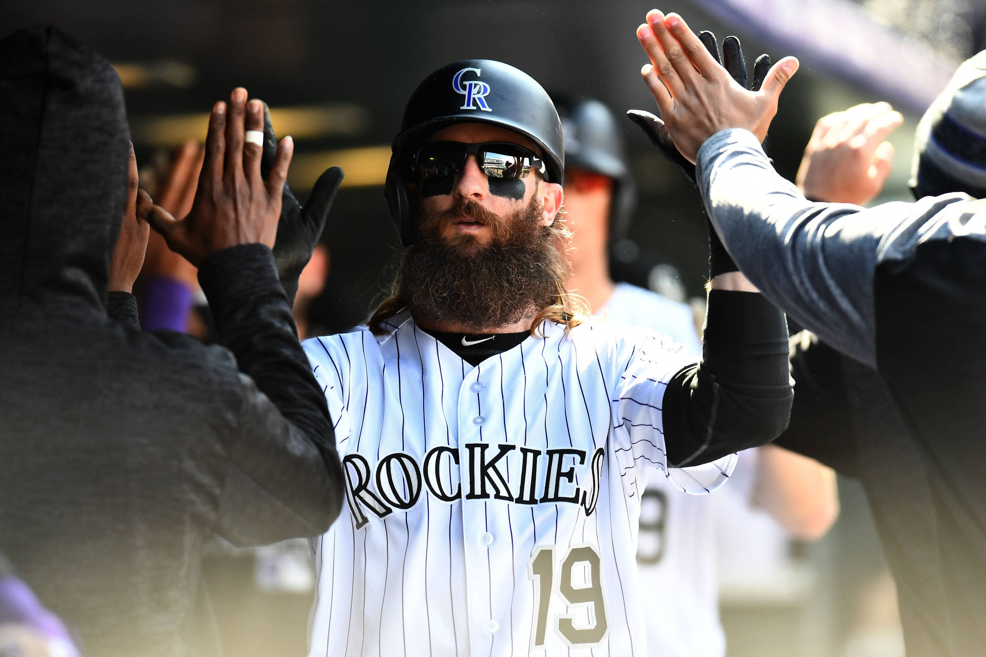 Charlie Blackmon High Five Background