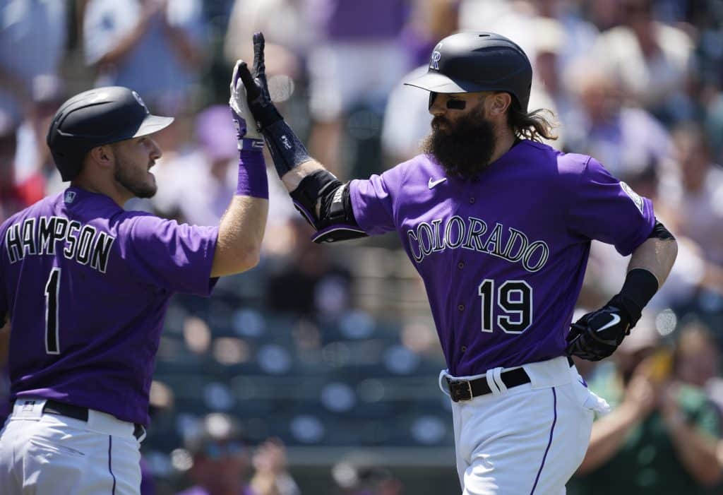 Charlie Blackmon High-five