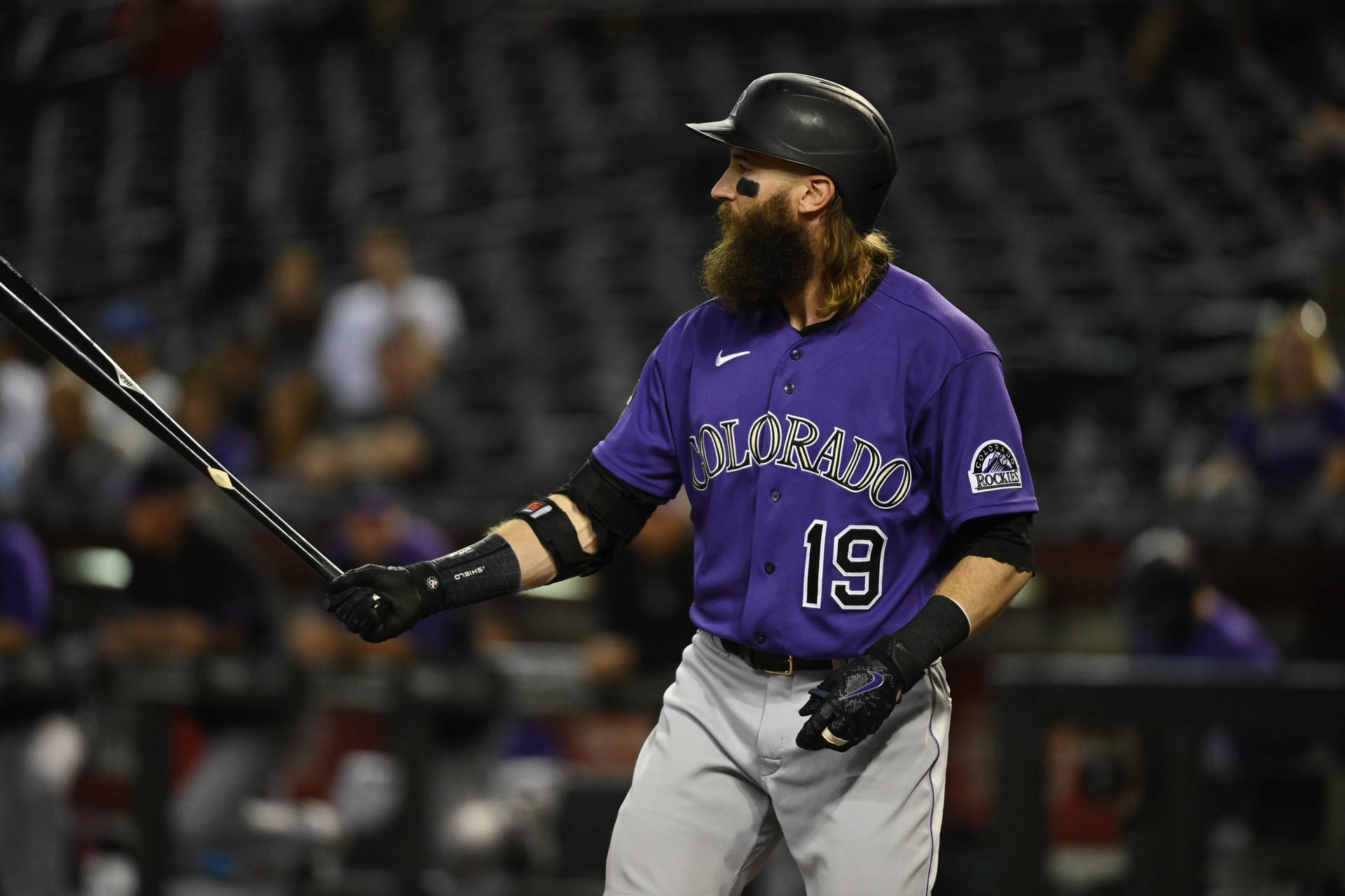 Charlie Blackmon Holds Bat Background