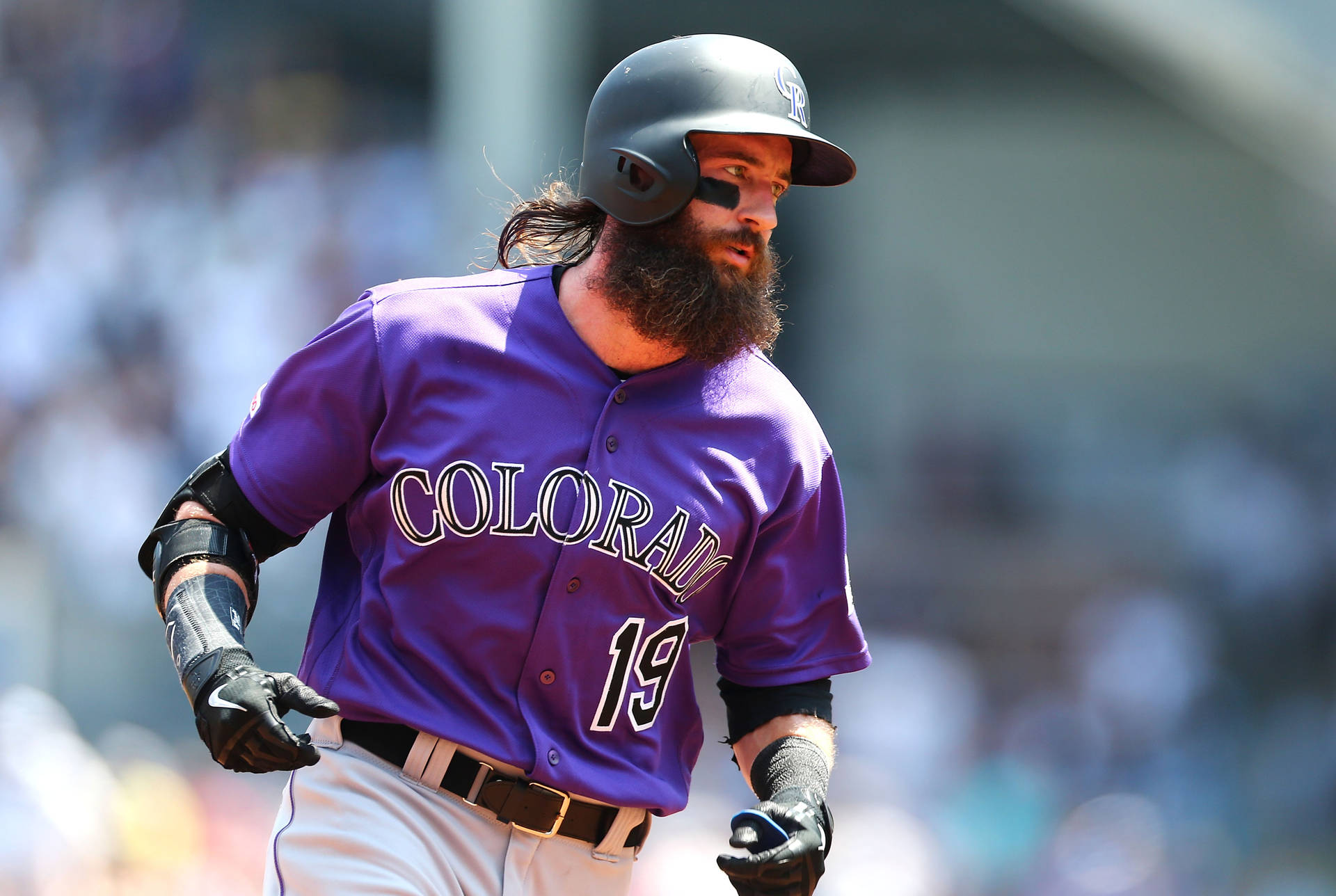 Charlie Blackmon Jogs Around Background