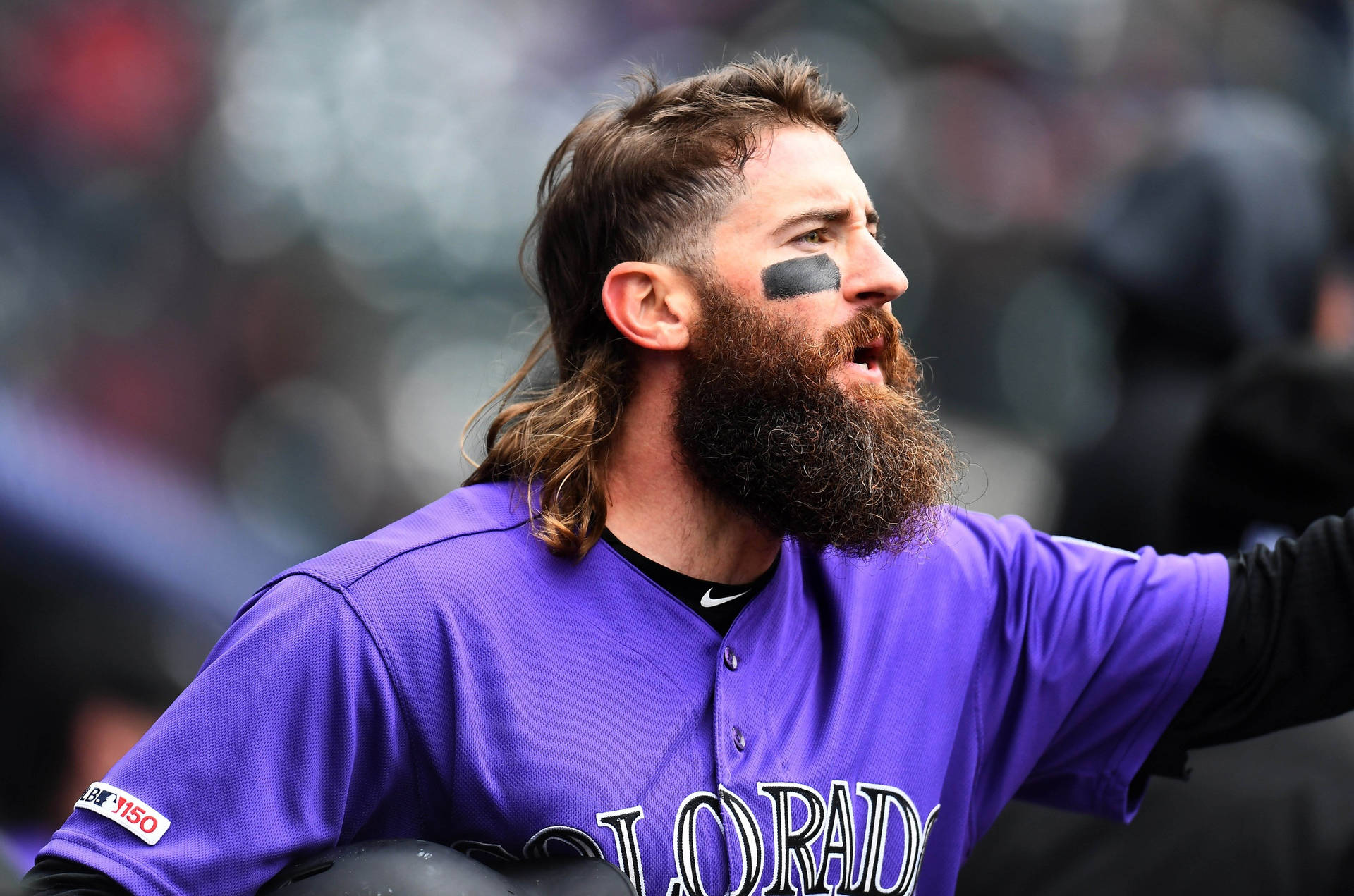 Charlie Blackmon Medium Shot Background