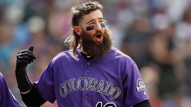 Charlie Blackmon Mouths Words Background