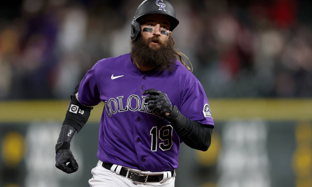 Charlie Blackmon Runs To Base Background