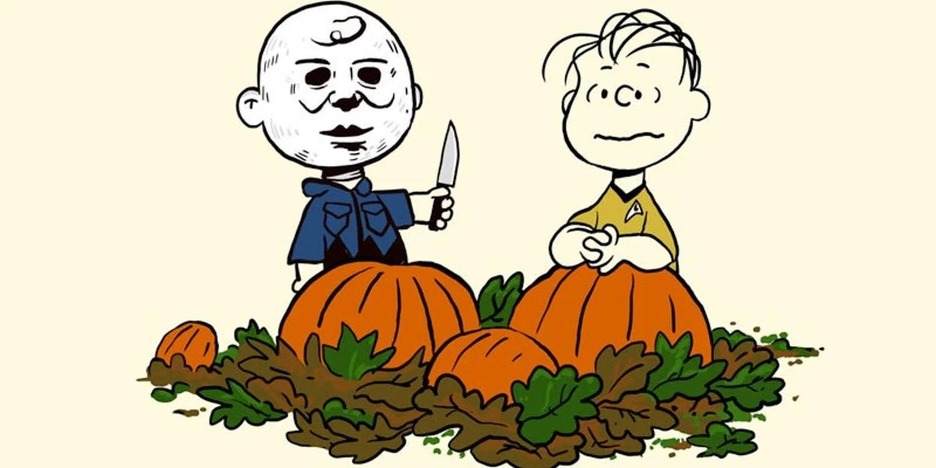 Charlie Brown And Linus Halloween Art Background