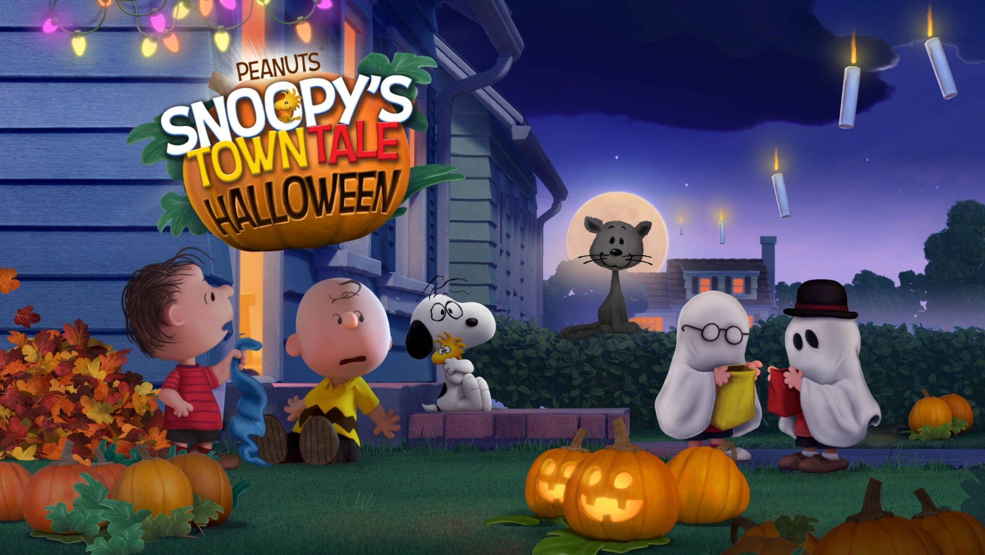 Charlie Brown And Peanuts Gang Halloween Background