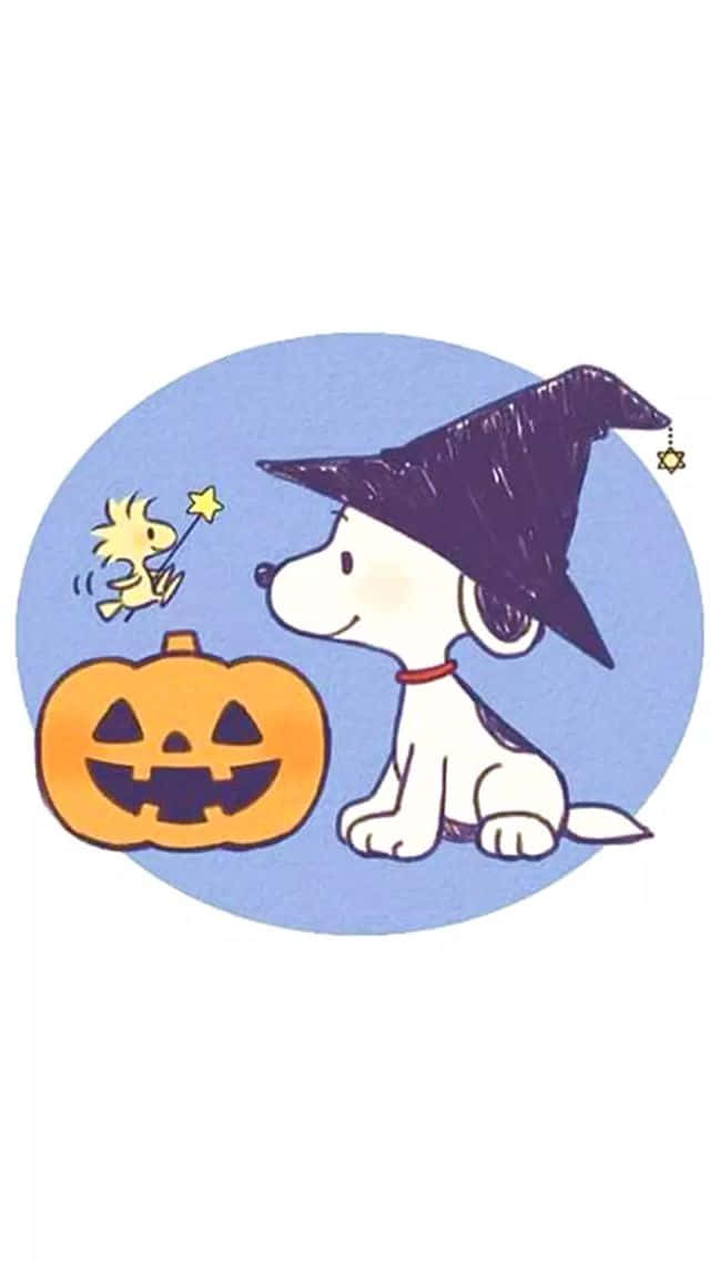 Charlie Brown And The Gang Dressed Up For Halloween Background