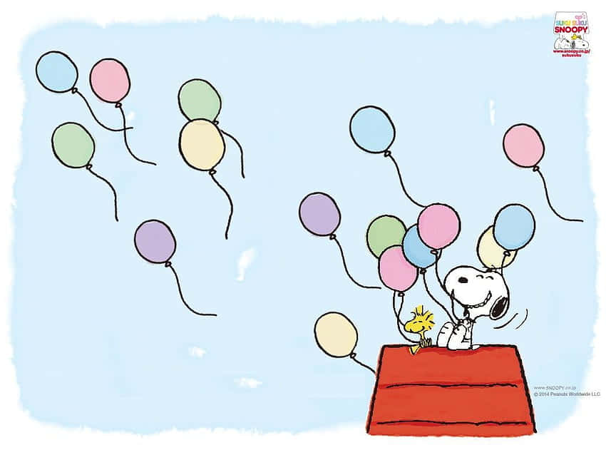 Charlie Brown Celebrates His Birthday With A Balloon. Background
