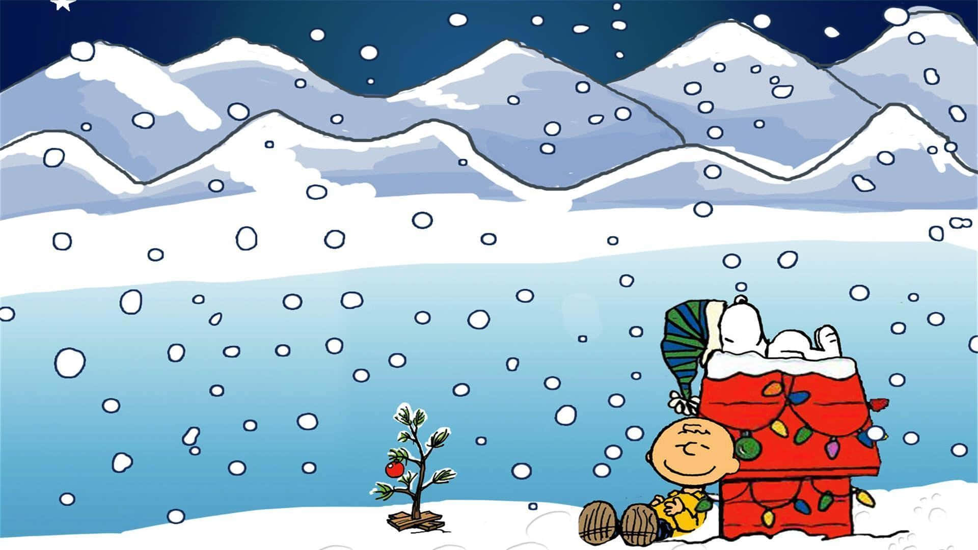 Charlie Brown Celebrates The Christmas Spirit Background