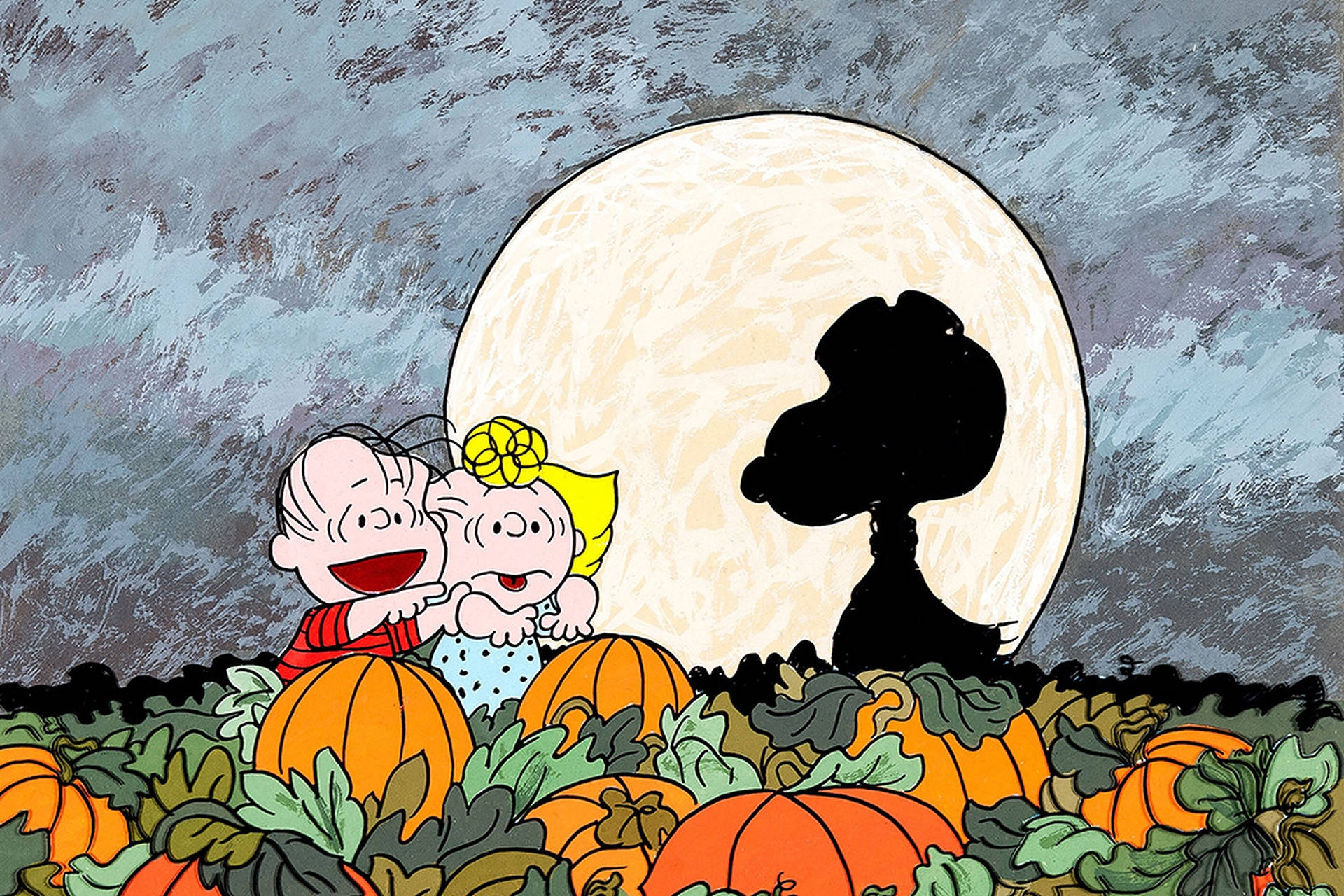 Charlie Brown Friends Halloween Illustration Background