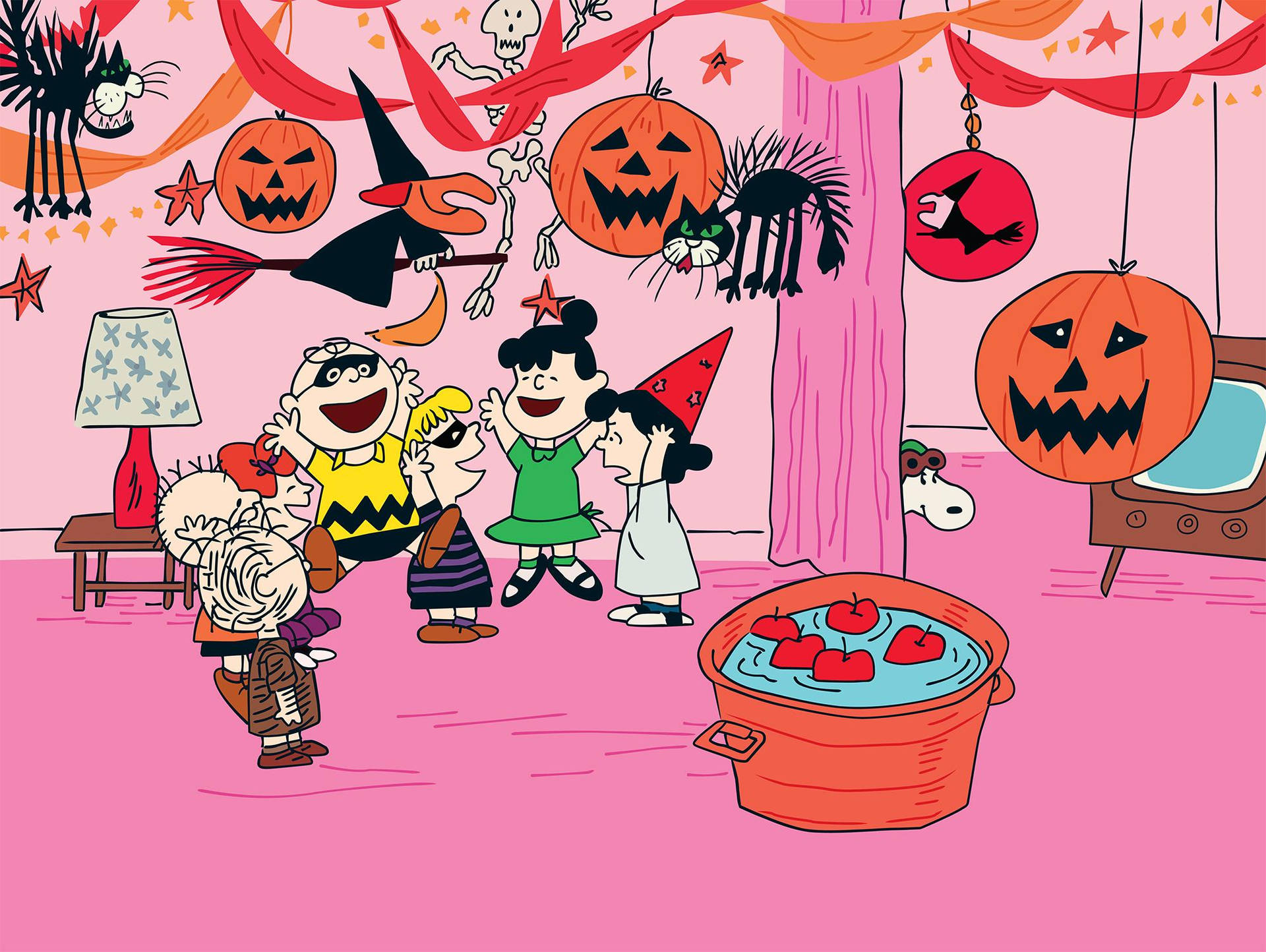 Charlie Brown Halloween Fun Party Background