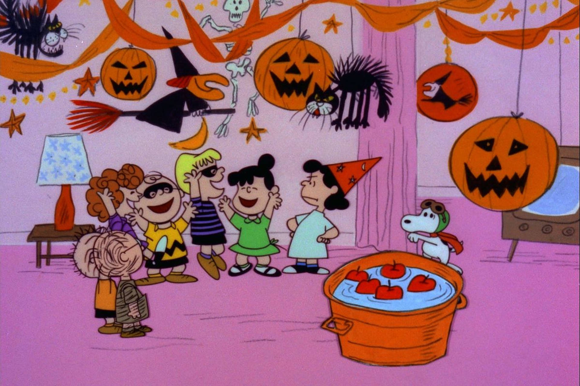 Charlie Brown Halloween Party Background