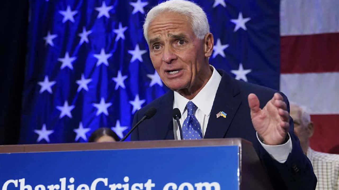 Charlie Crist During An Impassioned Speech Background