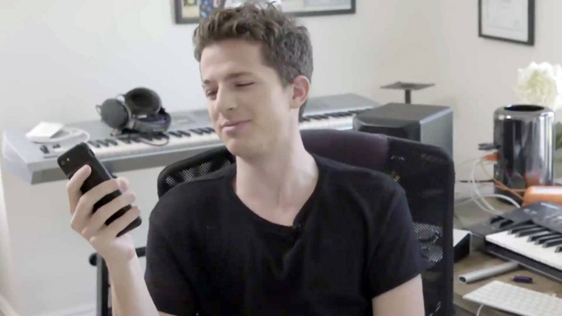 Charlie Puth Using Cellphone