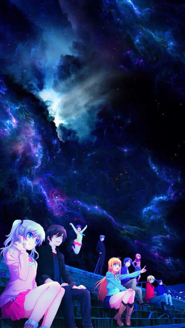 Charlotte Anime Sitting On Bench