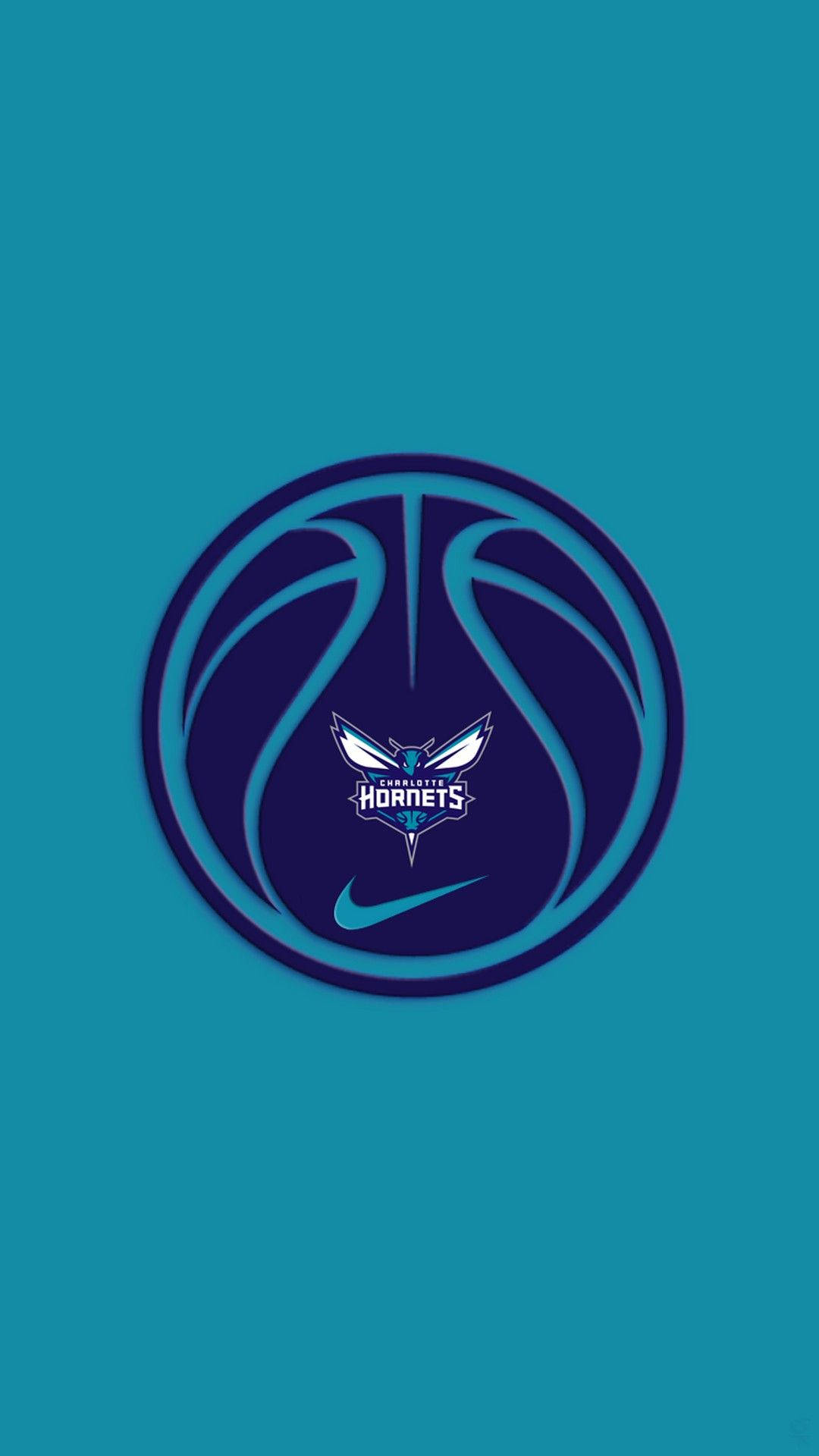 Charlotte Hornets Blue Ball Background