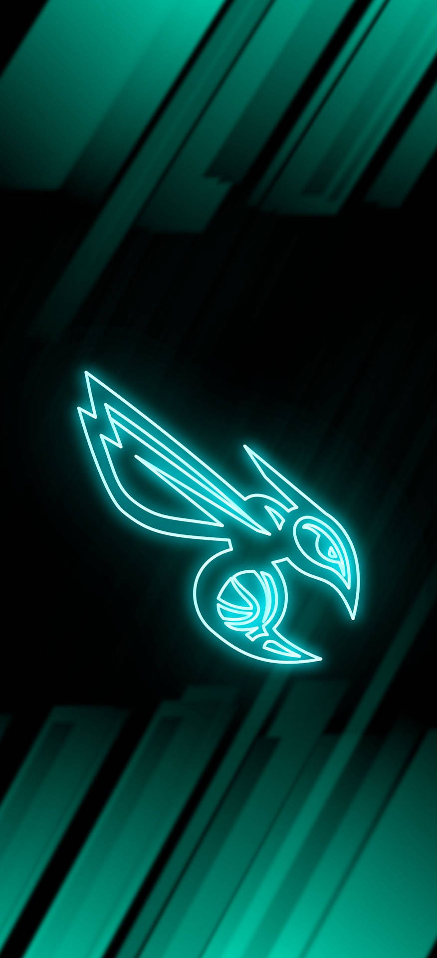Charlotte Hornets Emblem In Neon Green Background
