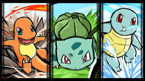 Charmander Bulbasaur And Squirtle Cartoon Background