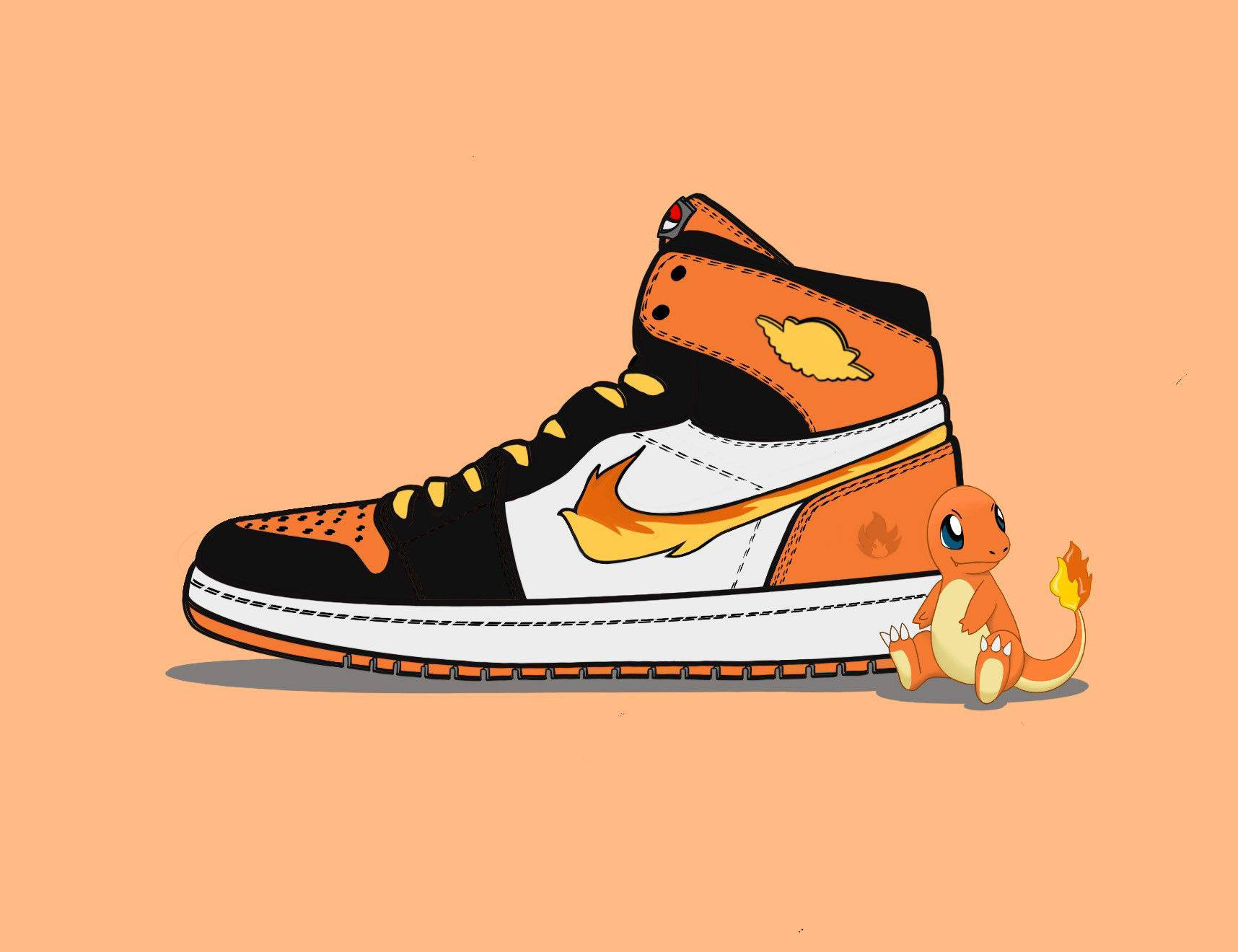 Charmander Cartoon Shoe Background