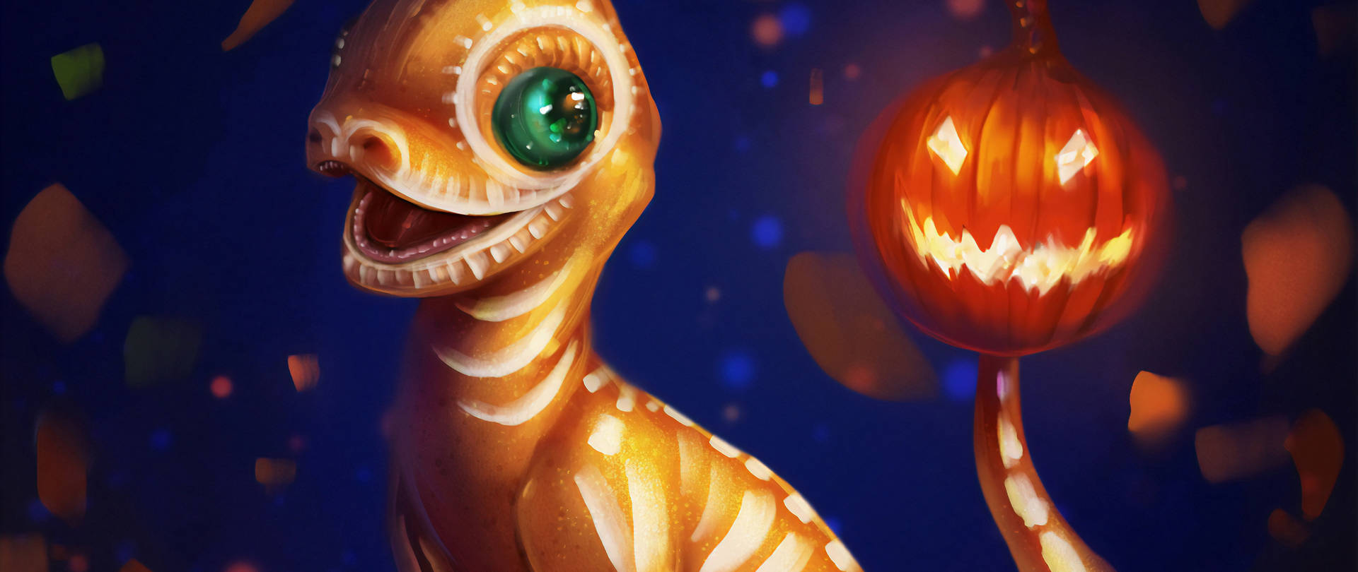 Charmander With Pumpkin Tail Background