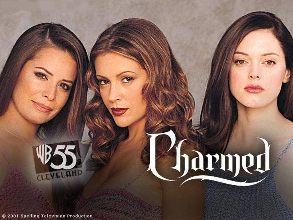 Charmed Characters With Show Logo Background