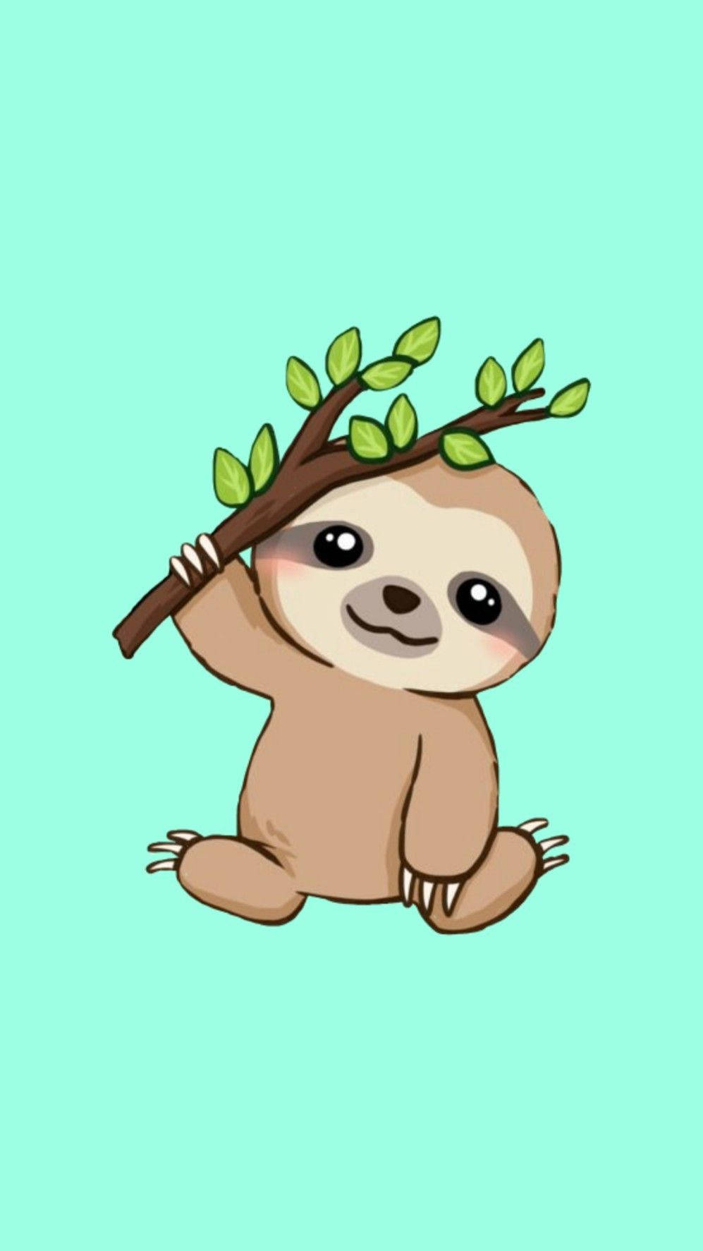 Charming Baby Sloth Background