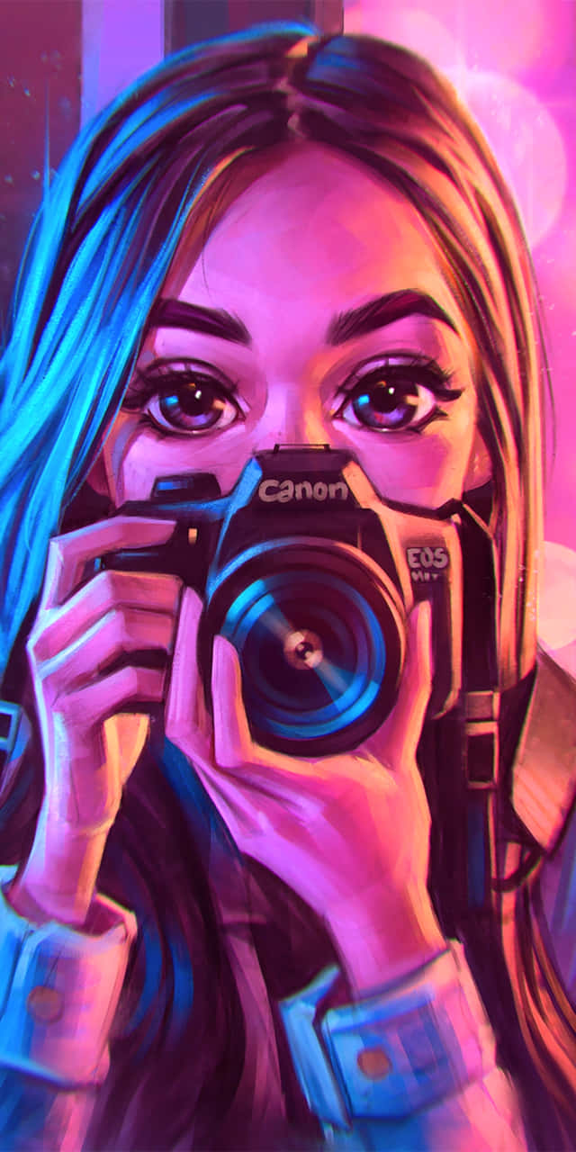 Charming Cartoon Girl Illustration Background
