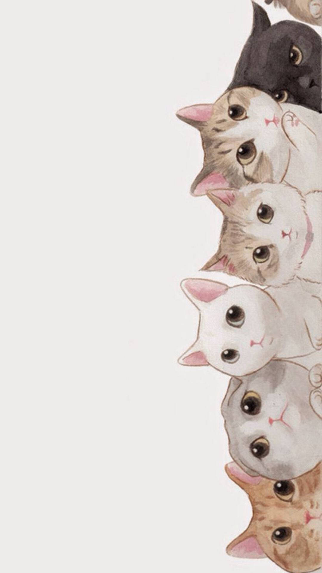 Charming Cats Iphone Digital Painting Background