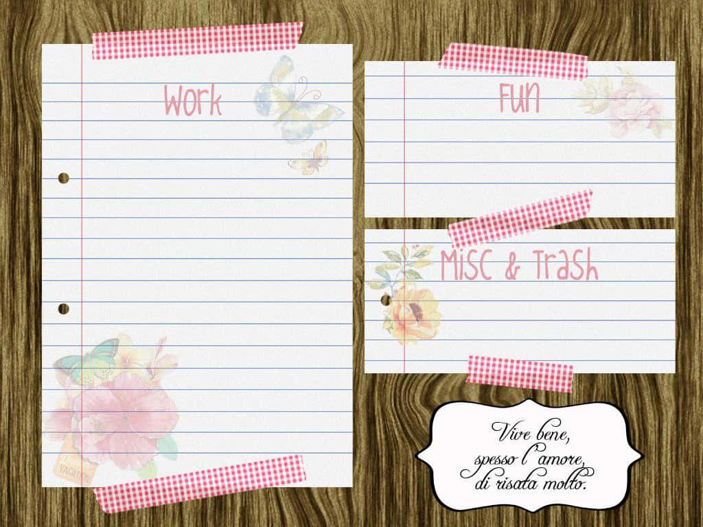 Charming Desktop Organizer Set On A Wooden Board